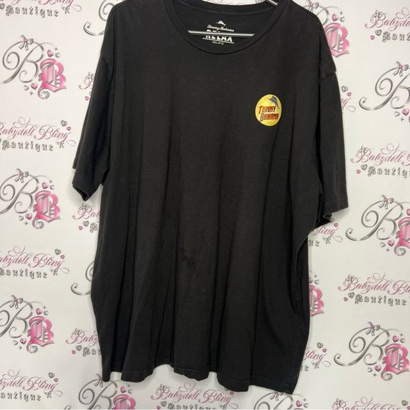 Tommy bahama tshirt hula girl Hawaii wardrobe malfunction skirt black decals - Picture 2 of 6